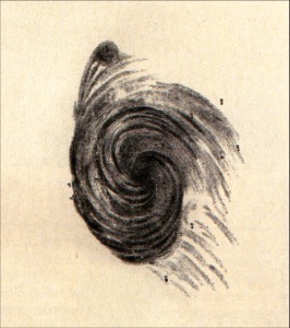 M51, Zeichnung von Lord Rosse
